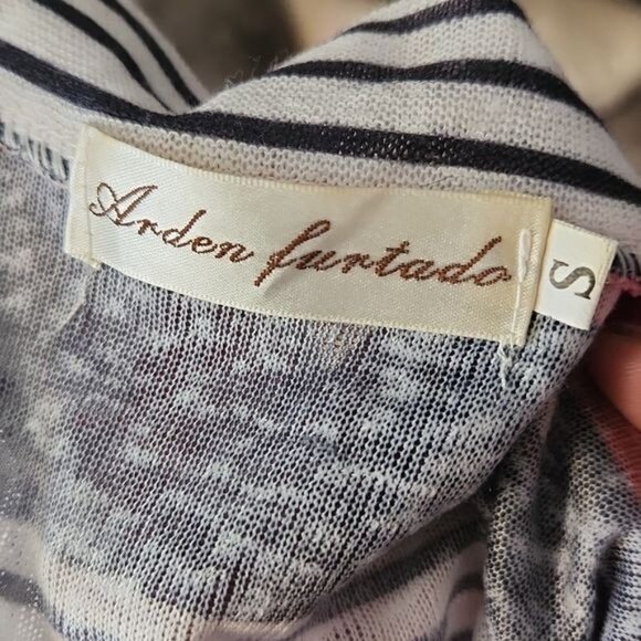 Arden Furtado Small Colorful Open Front Cardigan Sweater - Picture 5 of 5